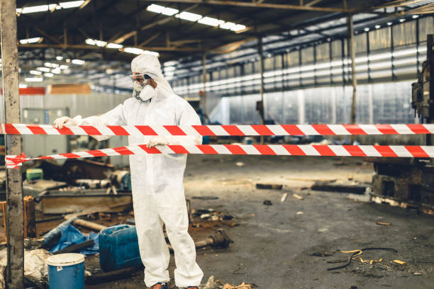 Professional Sewage Cleanup technician working in Mays Landing, NJ